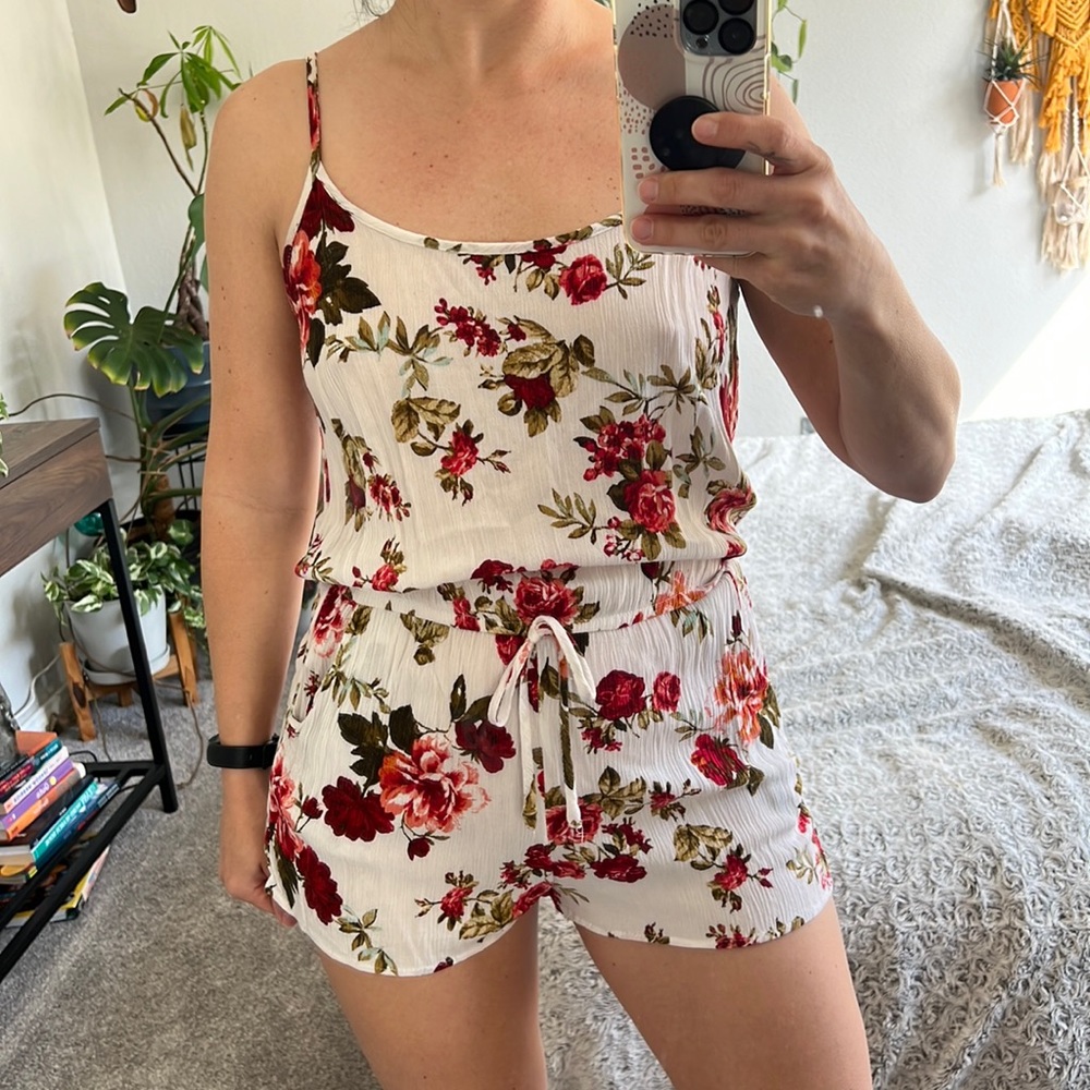 Rose print romper